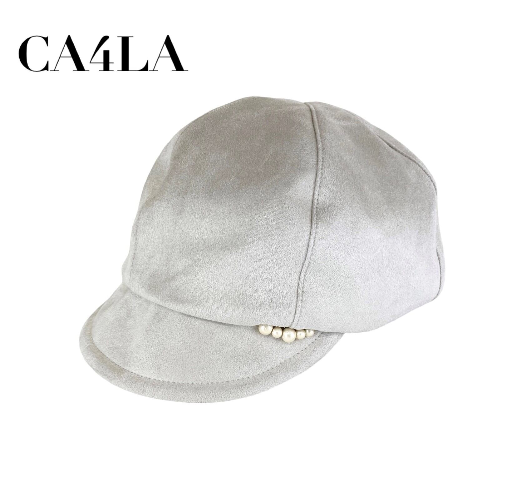 CA4LA 綿 麻 ブレンド 編み込み キャスケット 軽量 ベージュ - 帽子