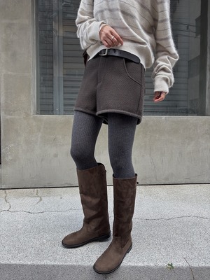 wide tube belt long boots