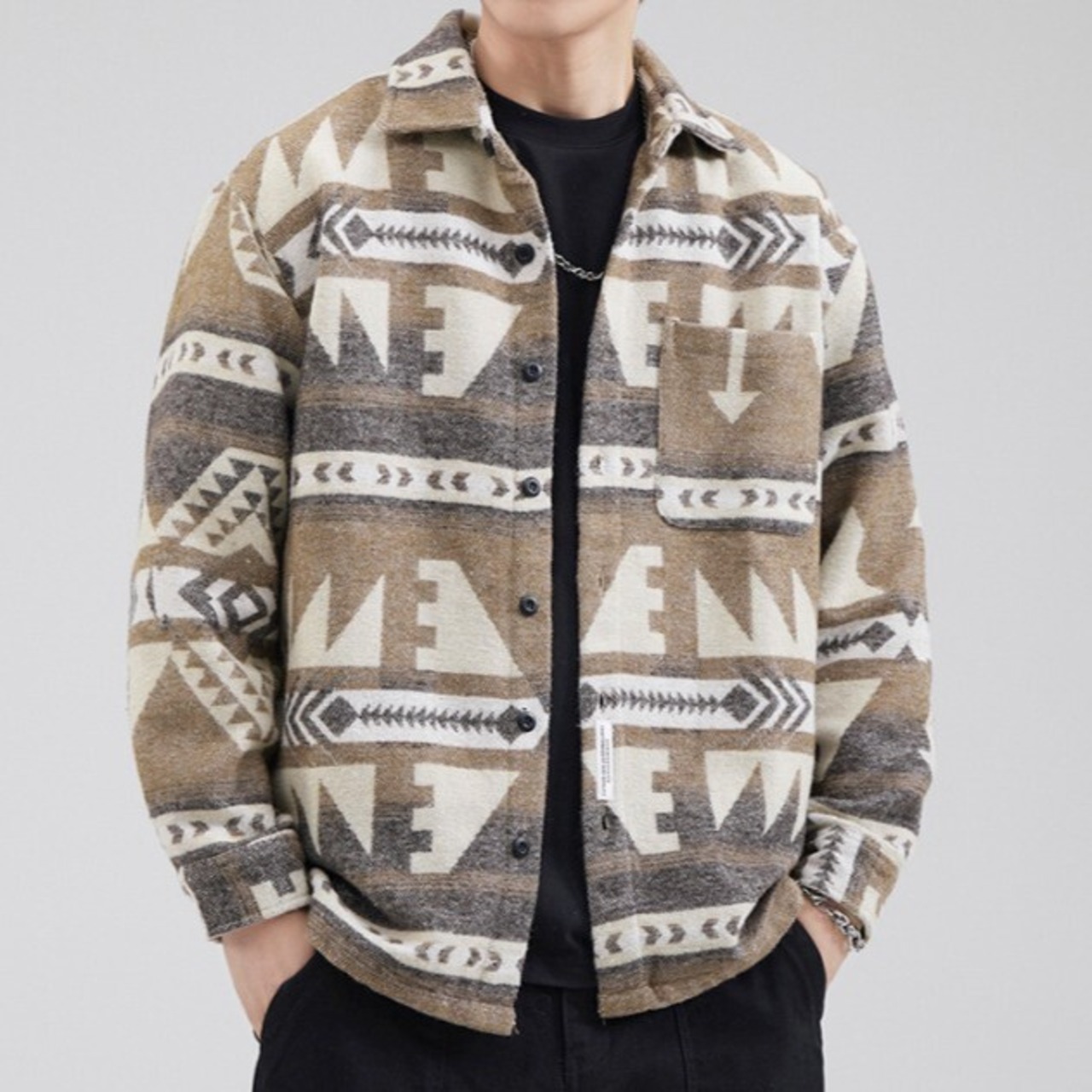 Ethnic Pattern Woolen Shirt / エスニック パターン ウール シャツ