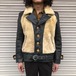 Vintage Leather Grizzly Jacket 再構築 熊ジャン ヴィンテージ グリズリージャケット レザー ムートン ブラック 40s 50s ライダース 40 L ボタンタイプ