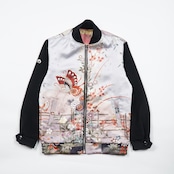 【BJK-M0019】XSsize再構築リバーシブル着物ボンバー KIMONO REVERSIBLE BOMBER JACKET