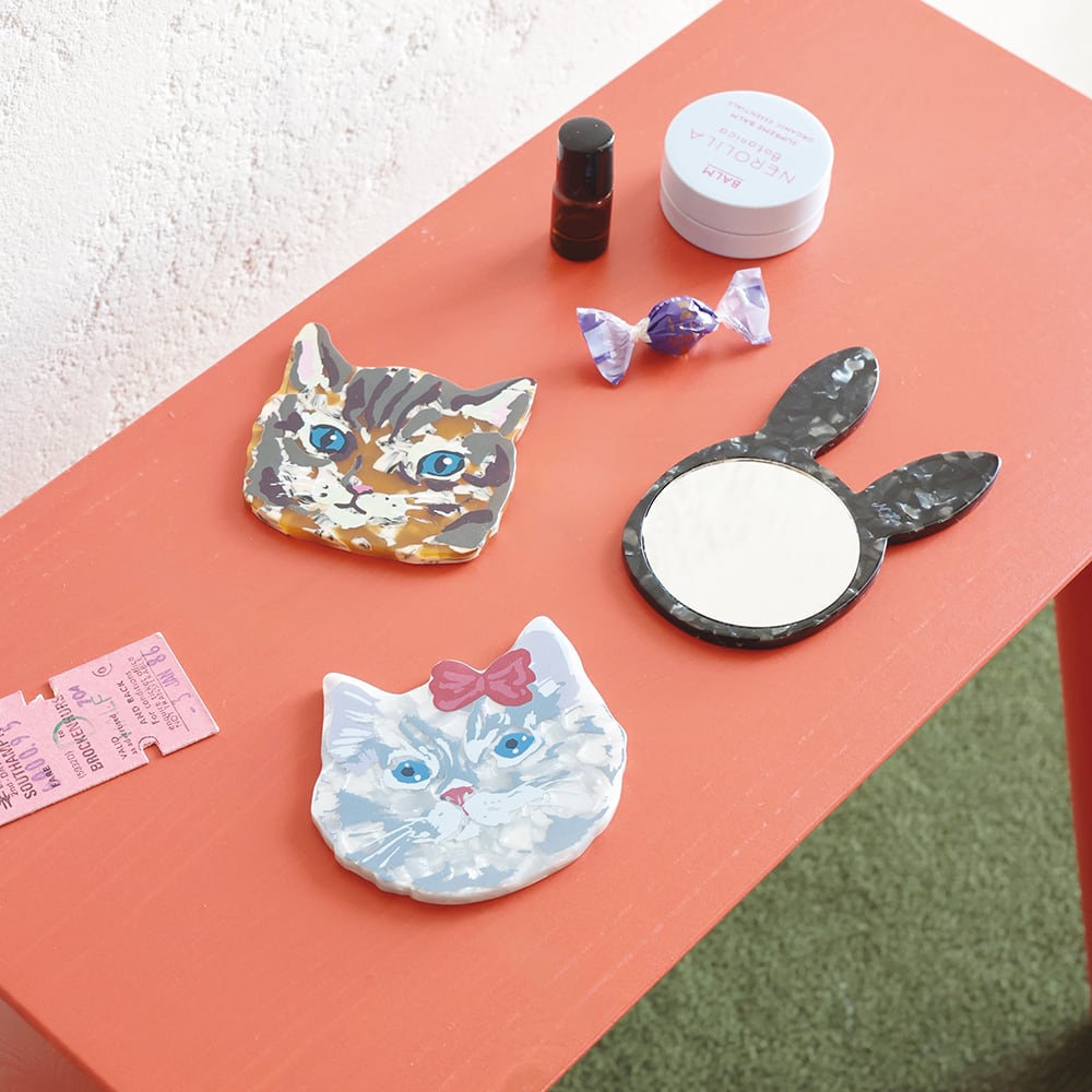 Nathalie Lete(ナタリーレテ) Mirror Maya /Black cat/REGLISSE/REGLISSE ねこ うさぎ