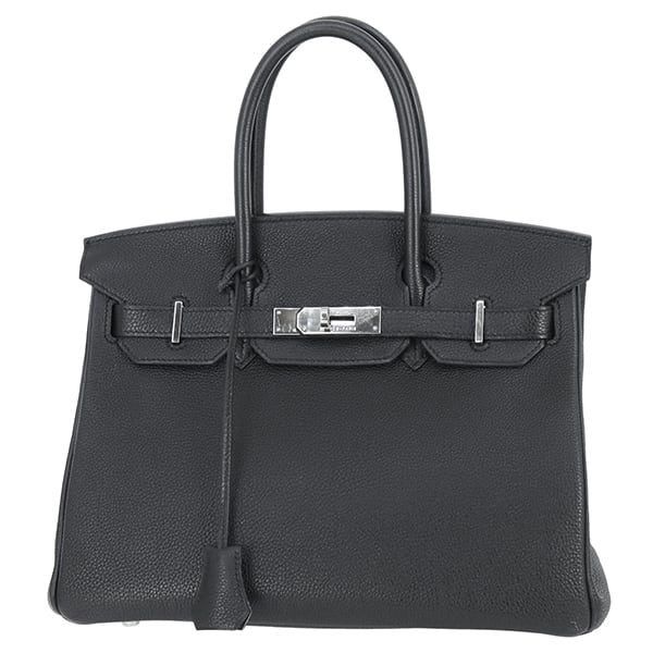 Used HERMES エルメス ハンドバッグ バーキン30 トゴ ノワール ブラック シルバー金具 保存袋付き 中古美品