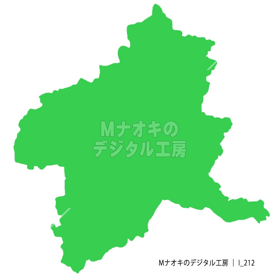 少しゆるい群馬県地図 フチなし 【I_212】　Gunma prefecture map a little loose borderless