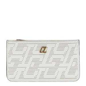 クリスチャンルブタン パンチング 小銭入れ カードケース ホワイト レザー レディース Christian Louboutin 【中古】