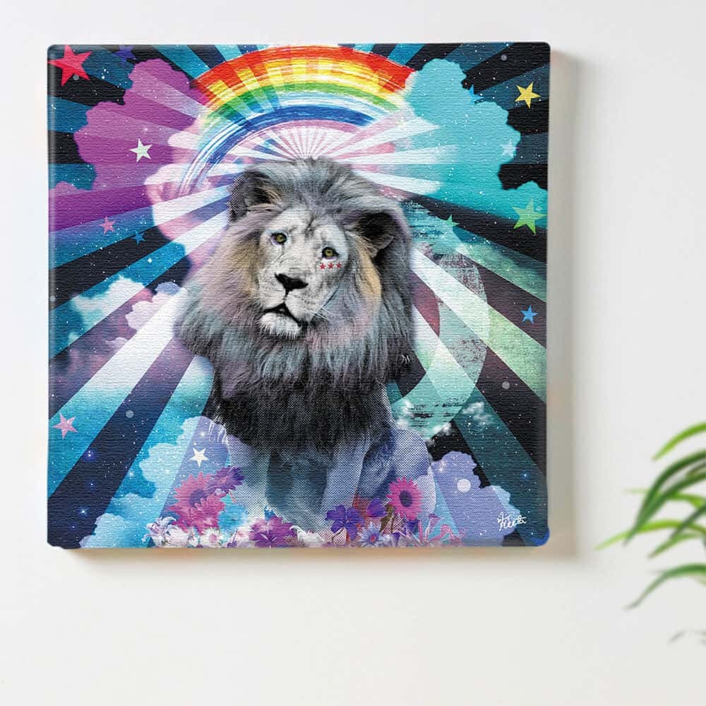 ライオン 動物 アートパネル 30cm × 30cm 日本製 ポスター おしゃれ