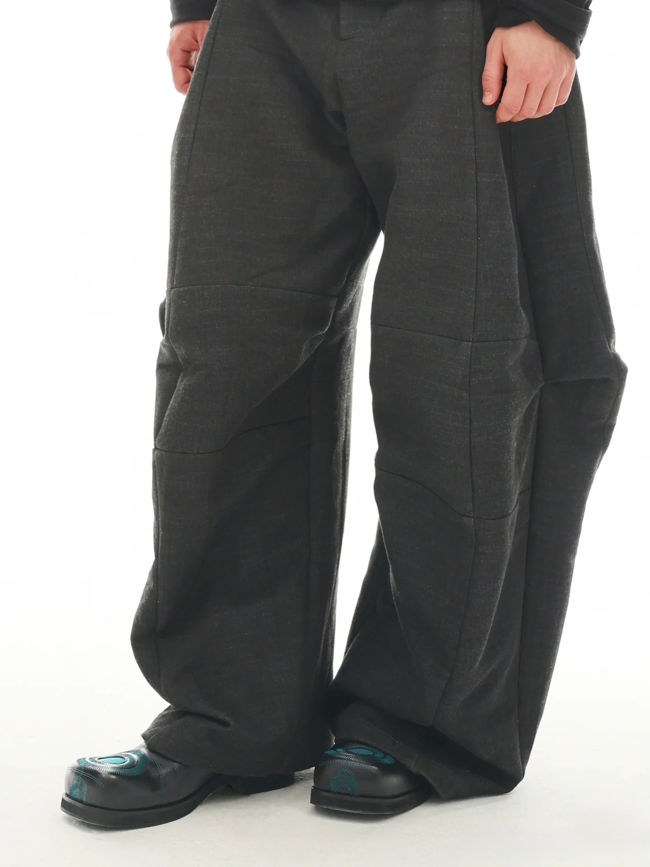 54A0 × musaafeer Ankle Embroidery Square Toe Boots