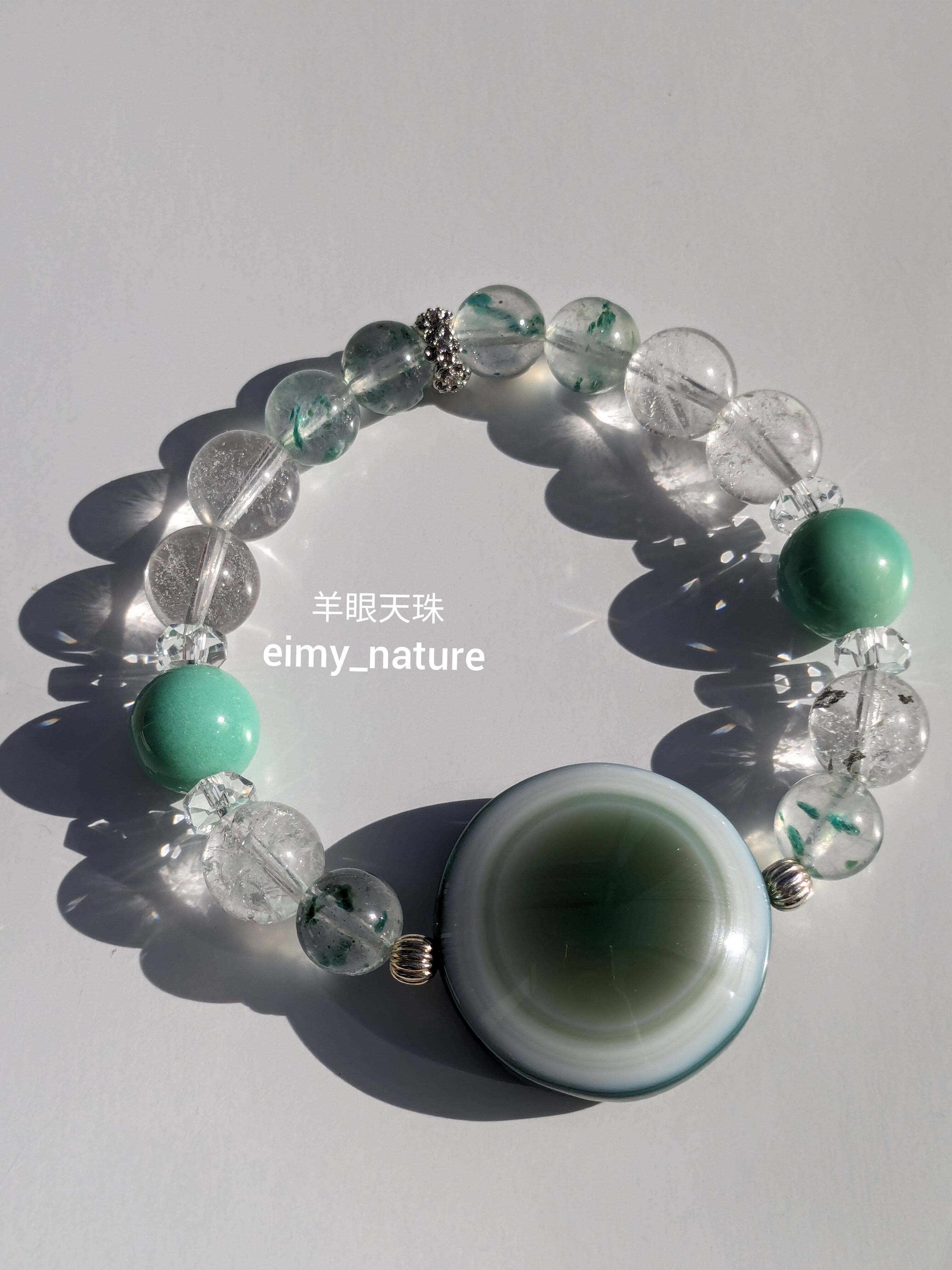 セール天然石　羊眼天珠　穴あり 羊眼天珠デザインブレス | eimy_nature