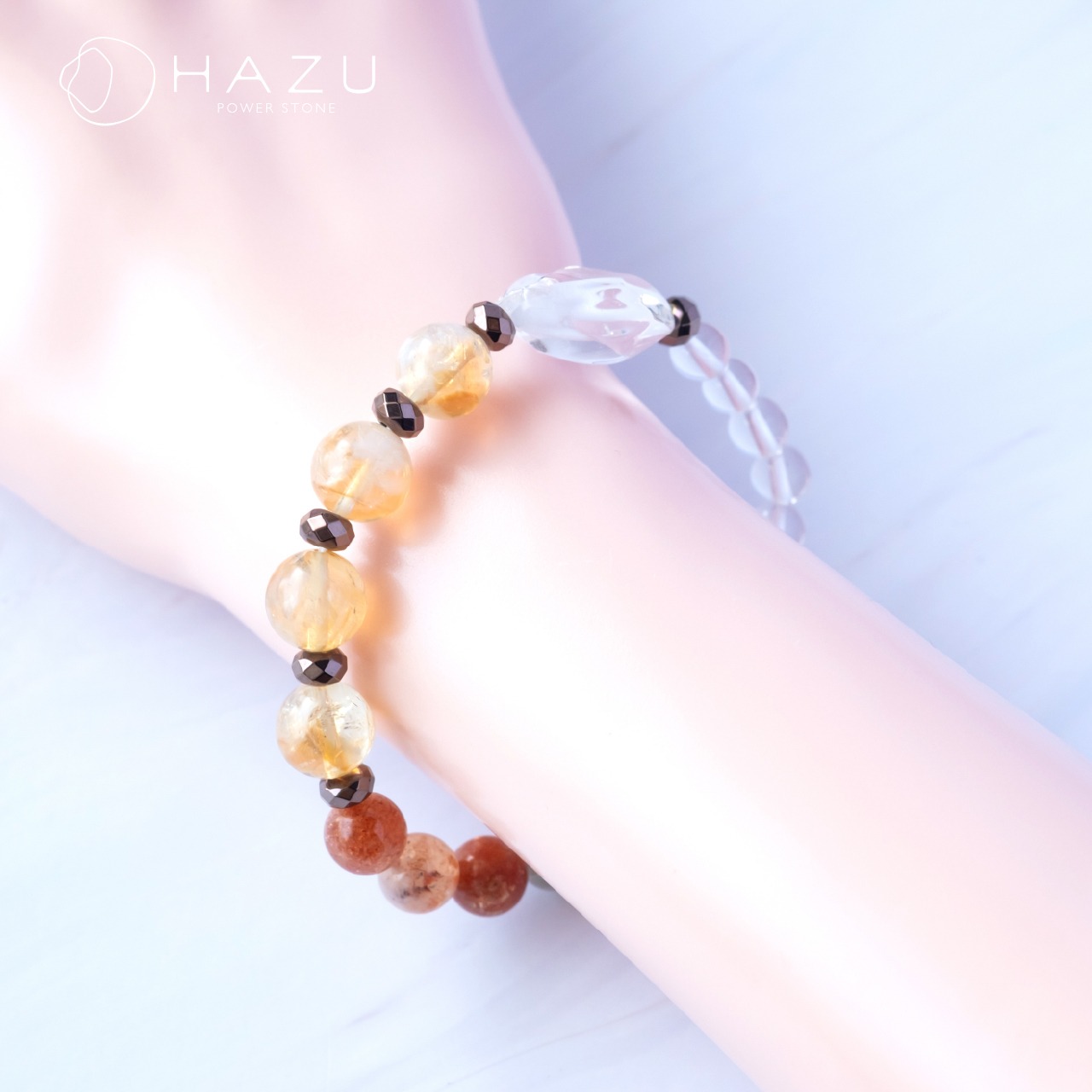 前向きで明るい希望の光［アルーシャサンストーン／シトリン／水晶／ヘマタイト］