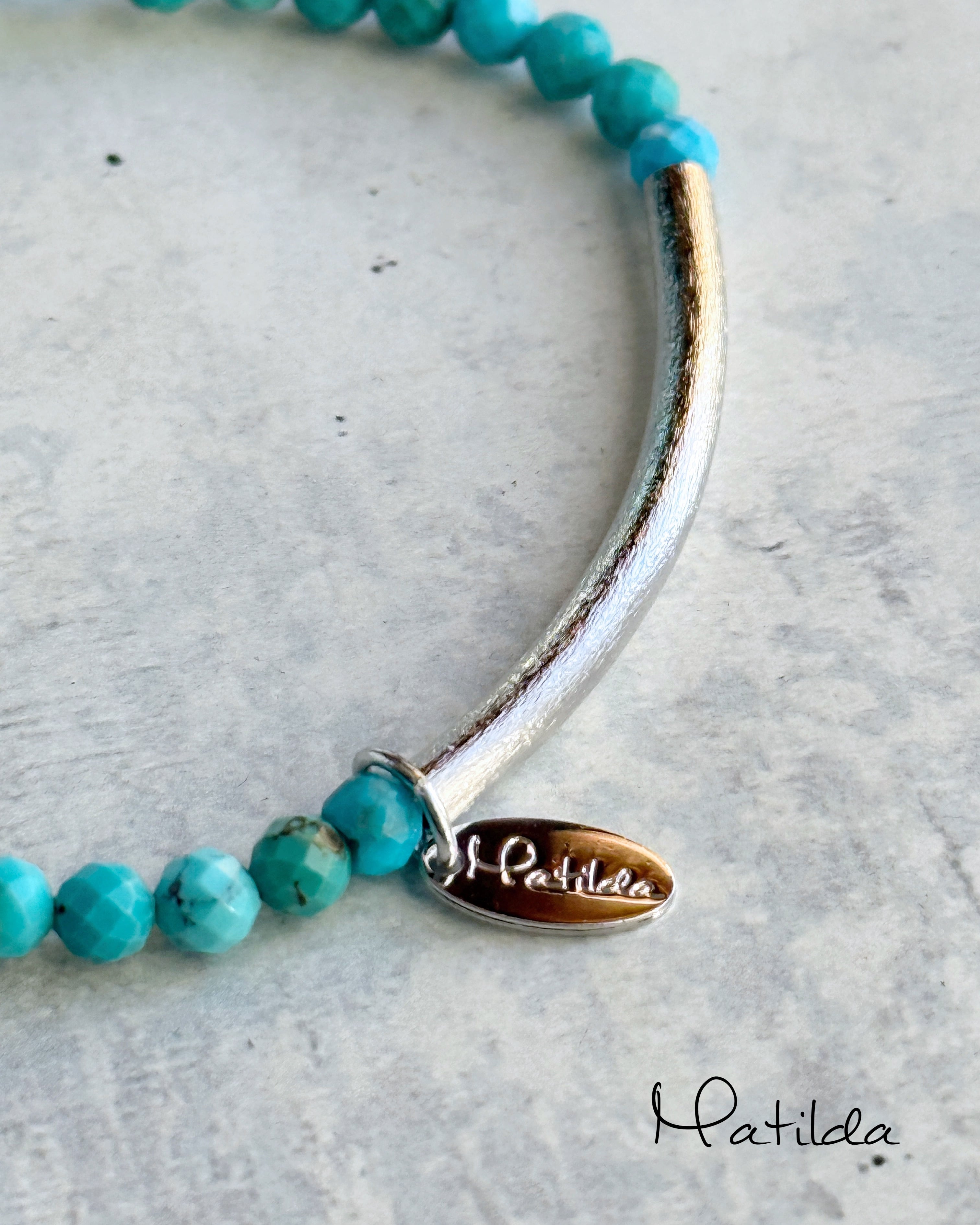 Tube & stone bracelet(ターコイズ)