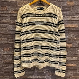 RALPH LAUREN LINEN SILK BORDER SWEATER OLD MODEL