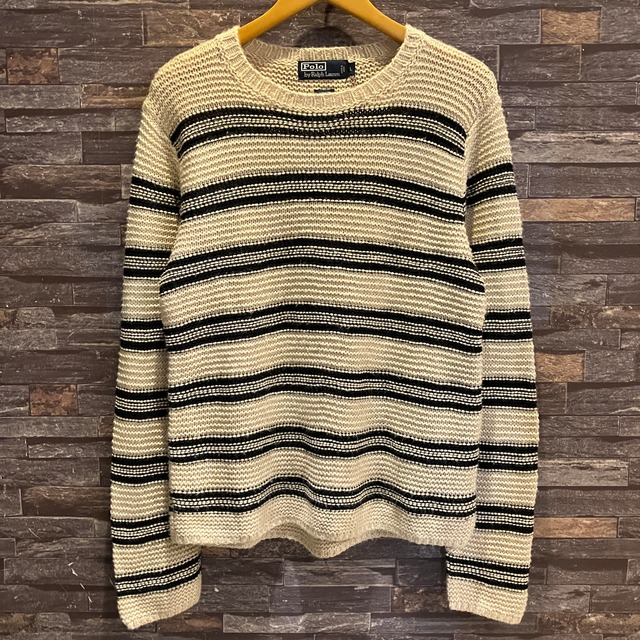 RALPH LAUREN LINEN SILK BORDER SWEATER OLD MODEL