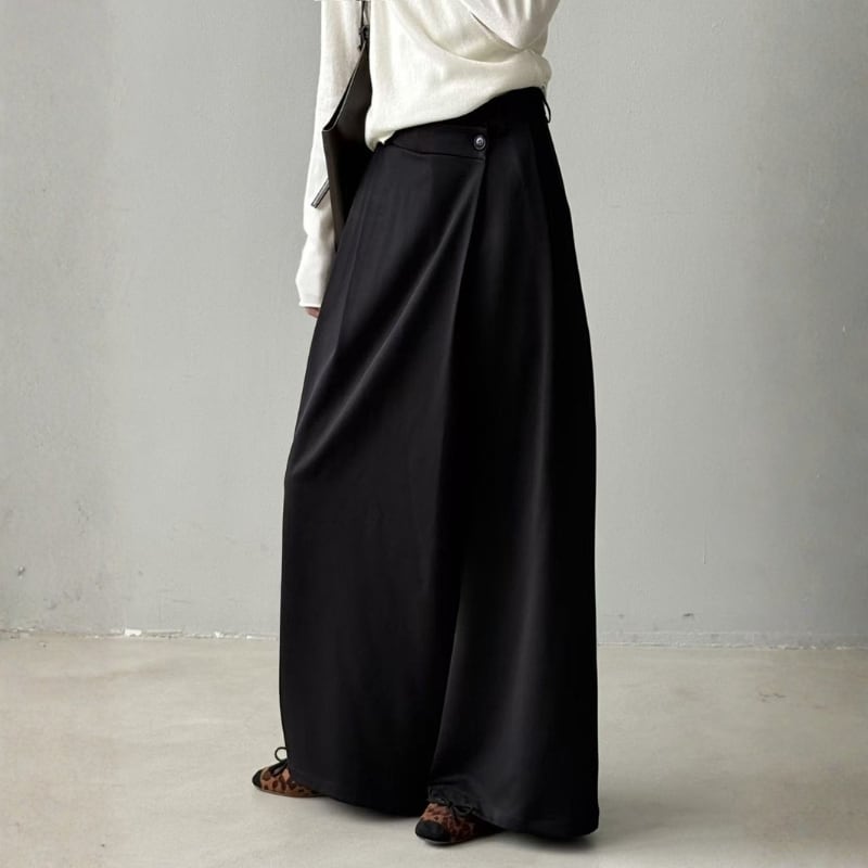 ラップ風 ワイドレッグ スーツパンツ ◆2color 204471