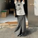 【2点セット】キャットプリントTシャツ＋スリットマキシスカート ・77120