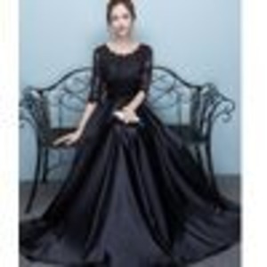 ★送料無料★9号（M)☆つるつる光沢サテンロングドレス(OPN3152)