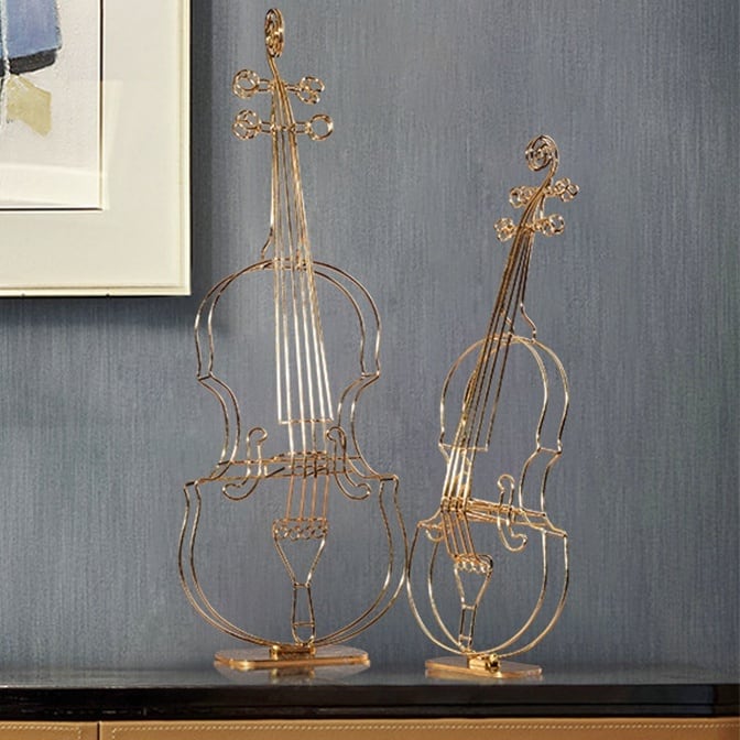 バイオリンのラインアート 置物