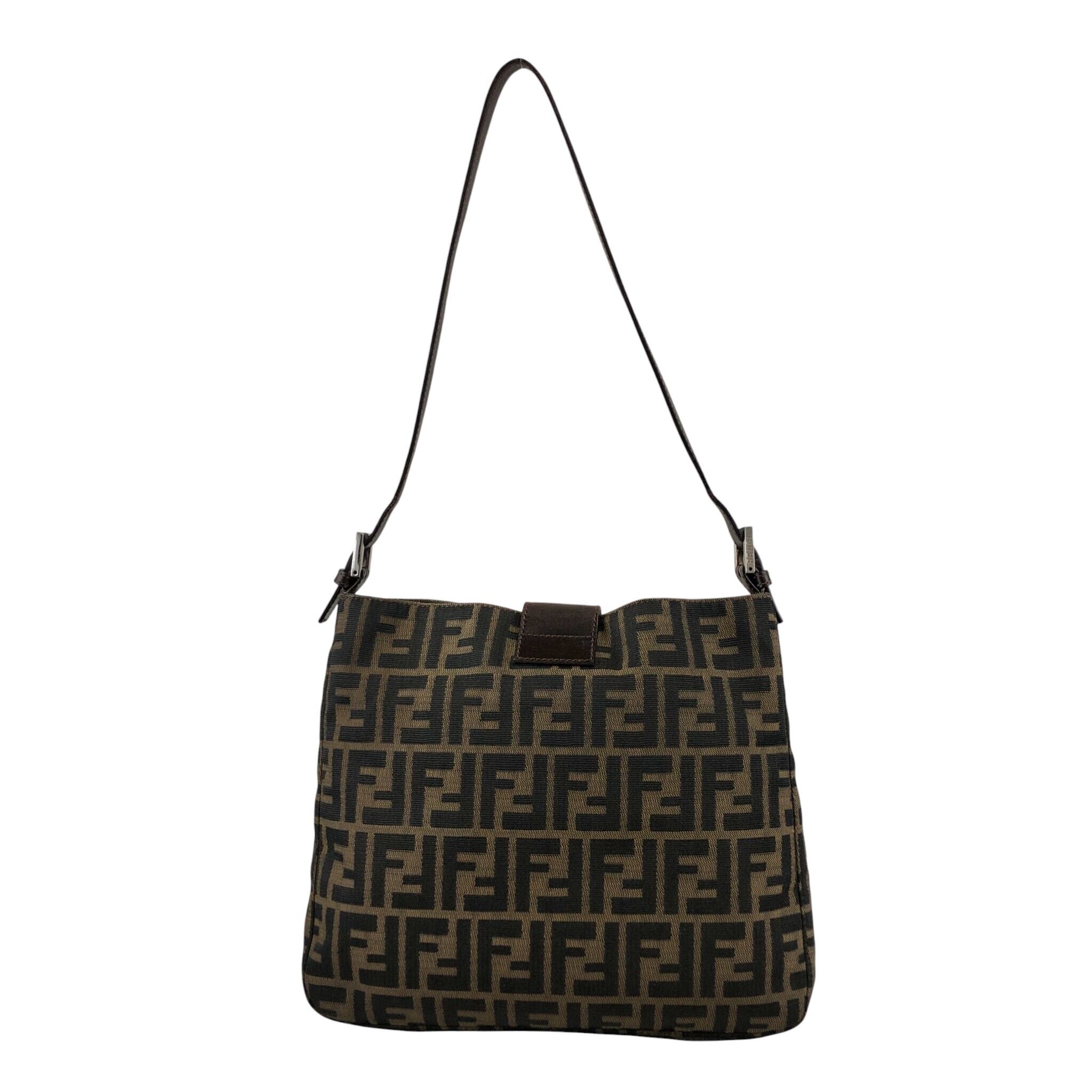 FENDI フェンディ ズッカショルダー ポーチ ブラウン 系 ヴィンテージ FENDI フェンディ ズッカ ショルダーバッグ ブラウン ロゴ ジャガード