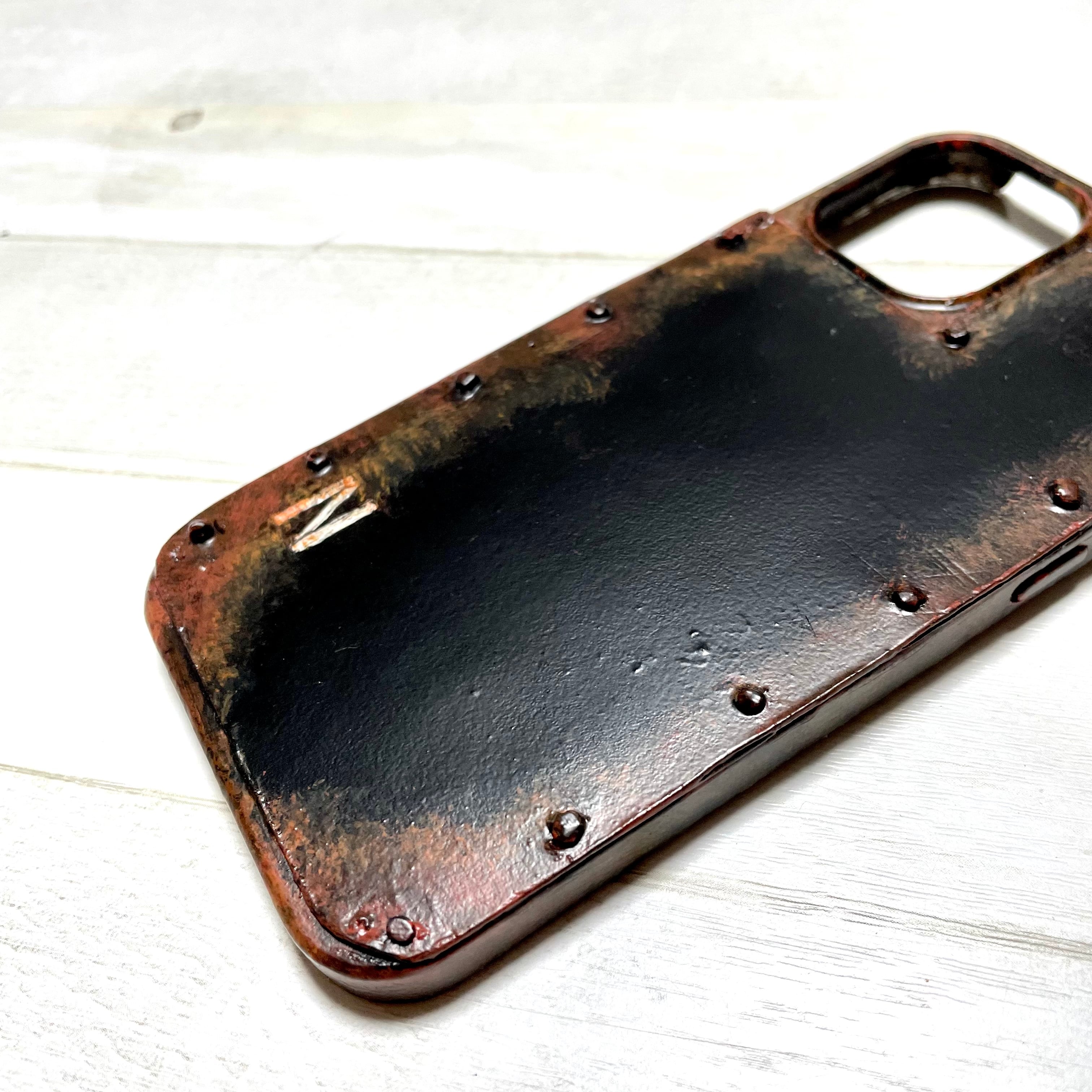 サビ塗装ダークパンク ハンドメイドスマホケース各機種対応 | vintage