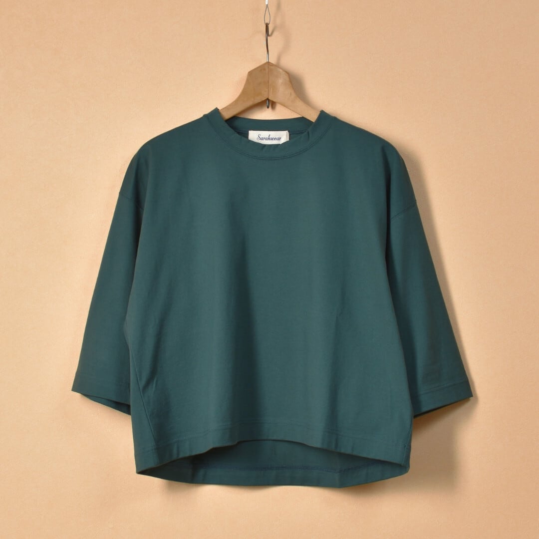 Sarahwear サラウエア オーガニックコットン7分袖Tシャツ Stella・グリーン