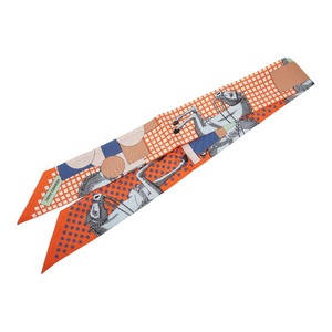 エルメス ツイリー CAVALIER EN FORMES スカーフ オレンジ マルチカラー レディース HERMES 【中古】