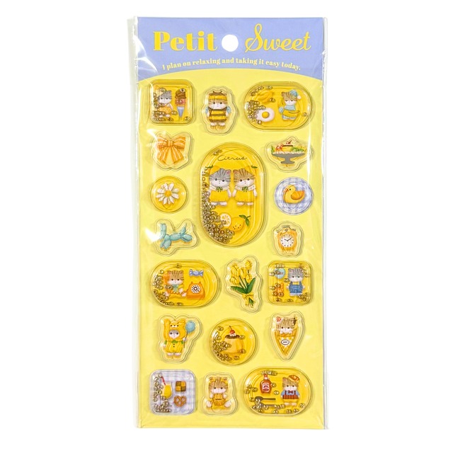 プチスイートステッカー　lemon cat