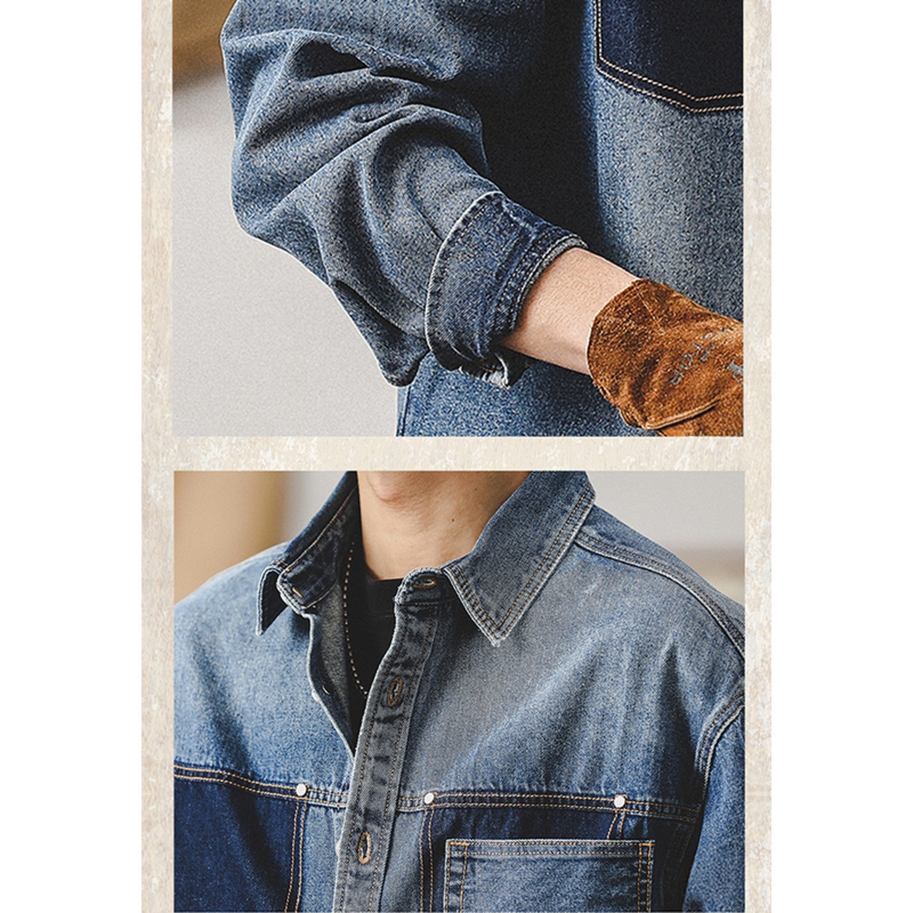 Work pocket denim shirt 0282 - 10
