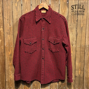 1940's～50's VINTAGE PENNEY'S TOWNCRAFT HOUNDSTOOTH PATTERN WOOL SHIRT 【サイズ表記 L 16-16 1/2】  / 1940年代～50年代  ヴィンテージ タウンクラフト 千鳥格子柄 ウールシャツ