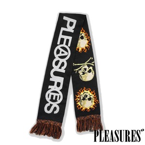 【PLEASURES/プレジャーズ】ZINE SCARF スカーフ / BLACK / HOL25-13847 セール対象外