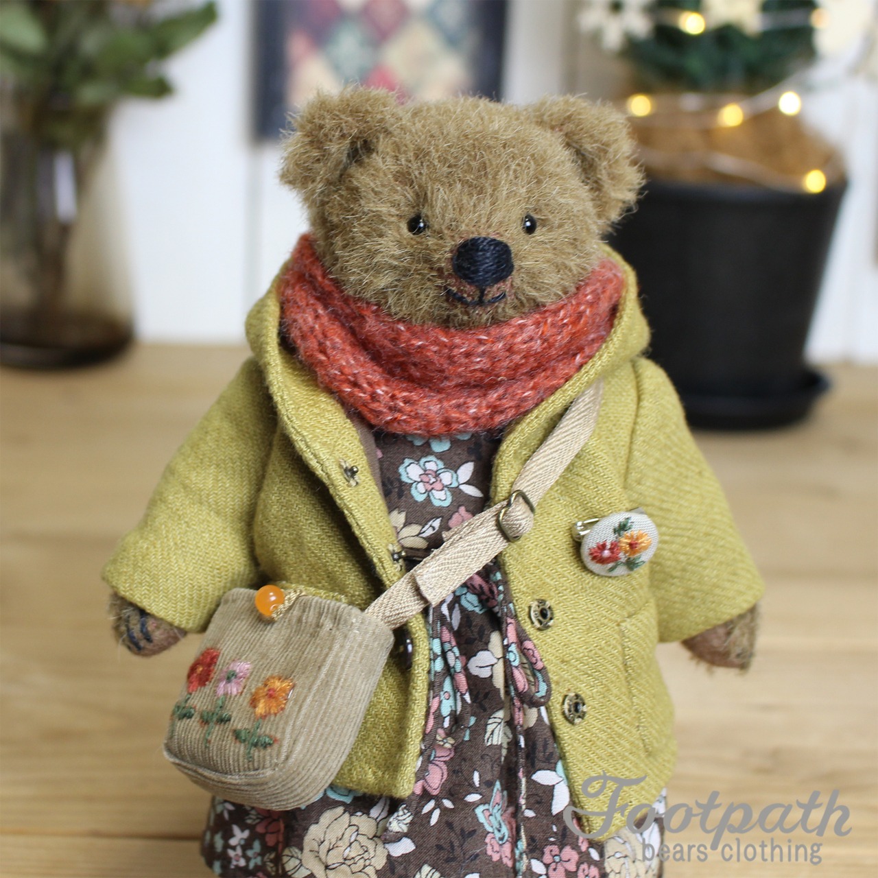 Vsb-40004 Emb beige bag brooch set