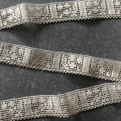 1900s フランス リネン 100x3c アールデコ サクランボの季節とアンティークレース r41c