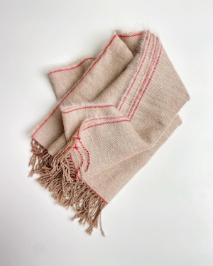 Hand-woven cashmere & lamb mohair  scarf  /   手織りカシミヤラムとモヘアのショール　ホワイト