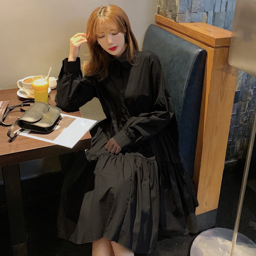 ティアード シャツ ワンピース レディース 春夏秋 きれいめ 大人 かわいい ドレス おしゃれ カジュアル フレア 長袖 大人可愛い 大人女子