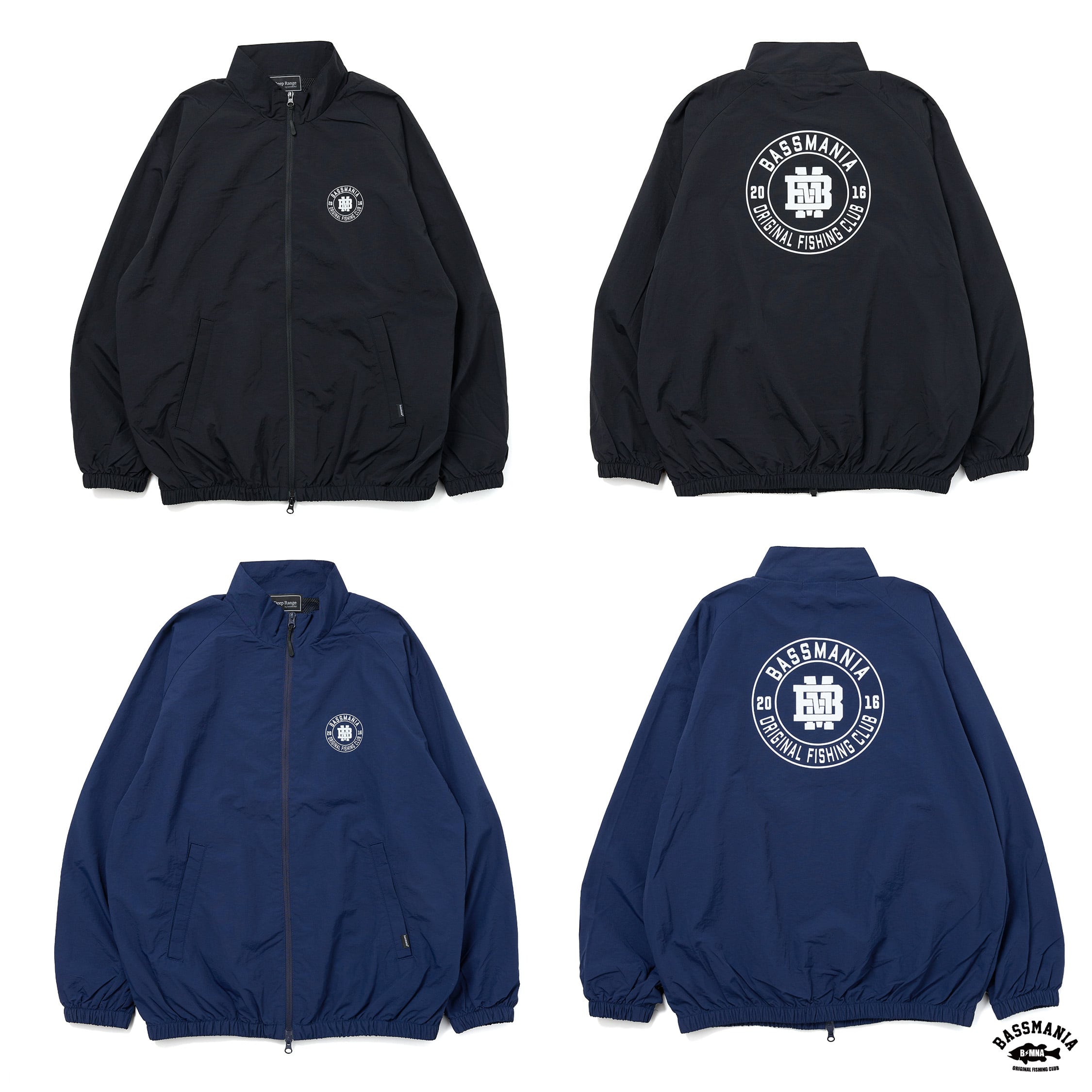 DeepRangebybassmania】BMサークルロゴナイロンジャケット［BLK