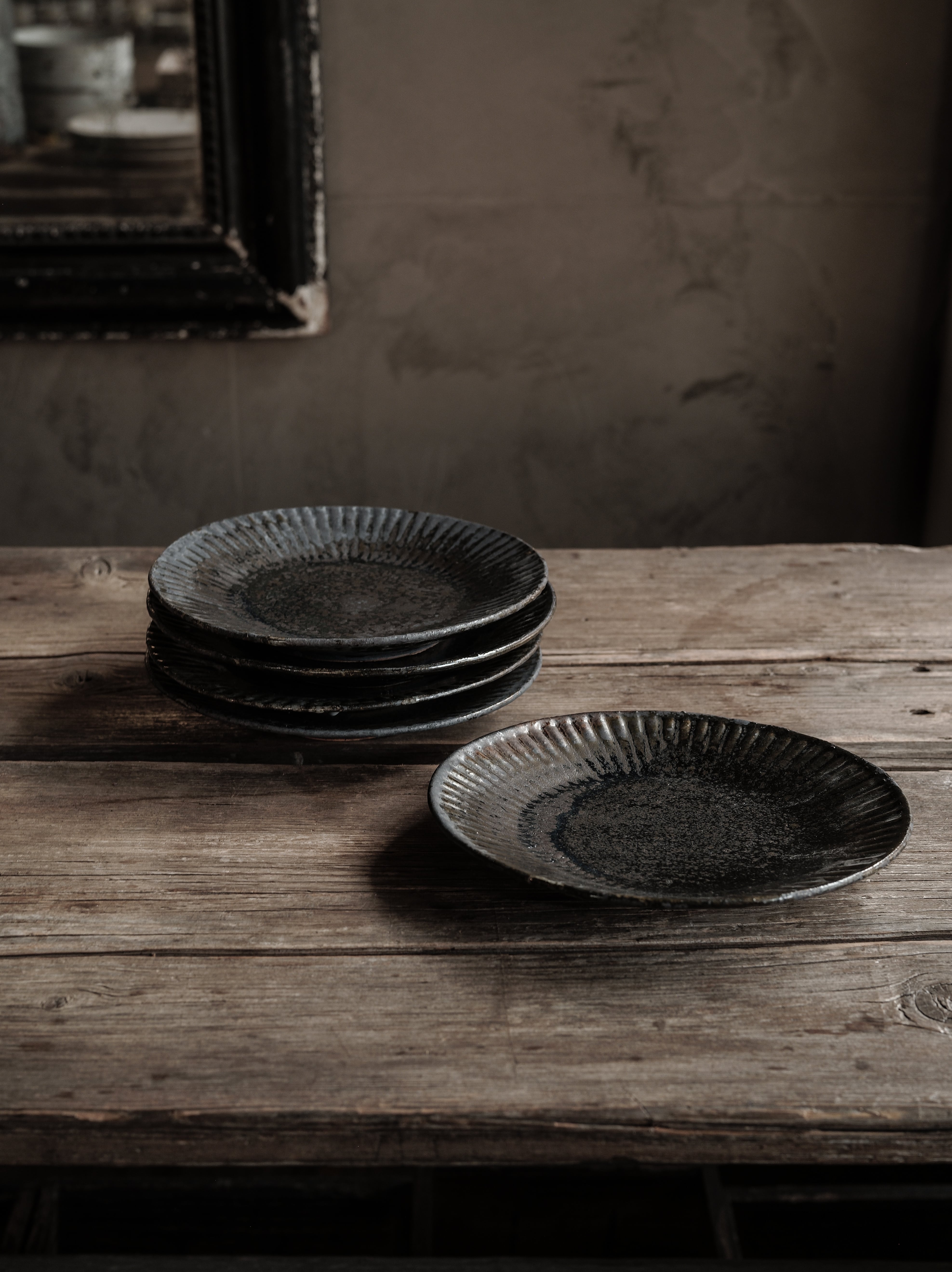 しのぎ6寸皿 uchida yoshimi 45