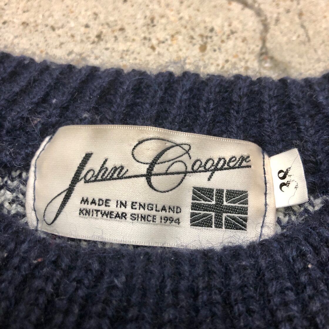 John Cooper/Birds Eye Knit Sweater England製/38(WOMEN`S 