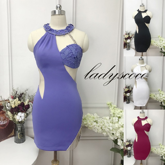 【即日発送】【在庫セール】  中空ドレス レース 刺繍ドレス  YN2021-02