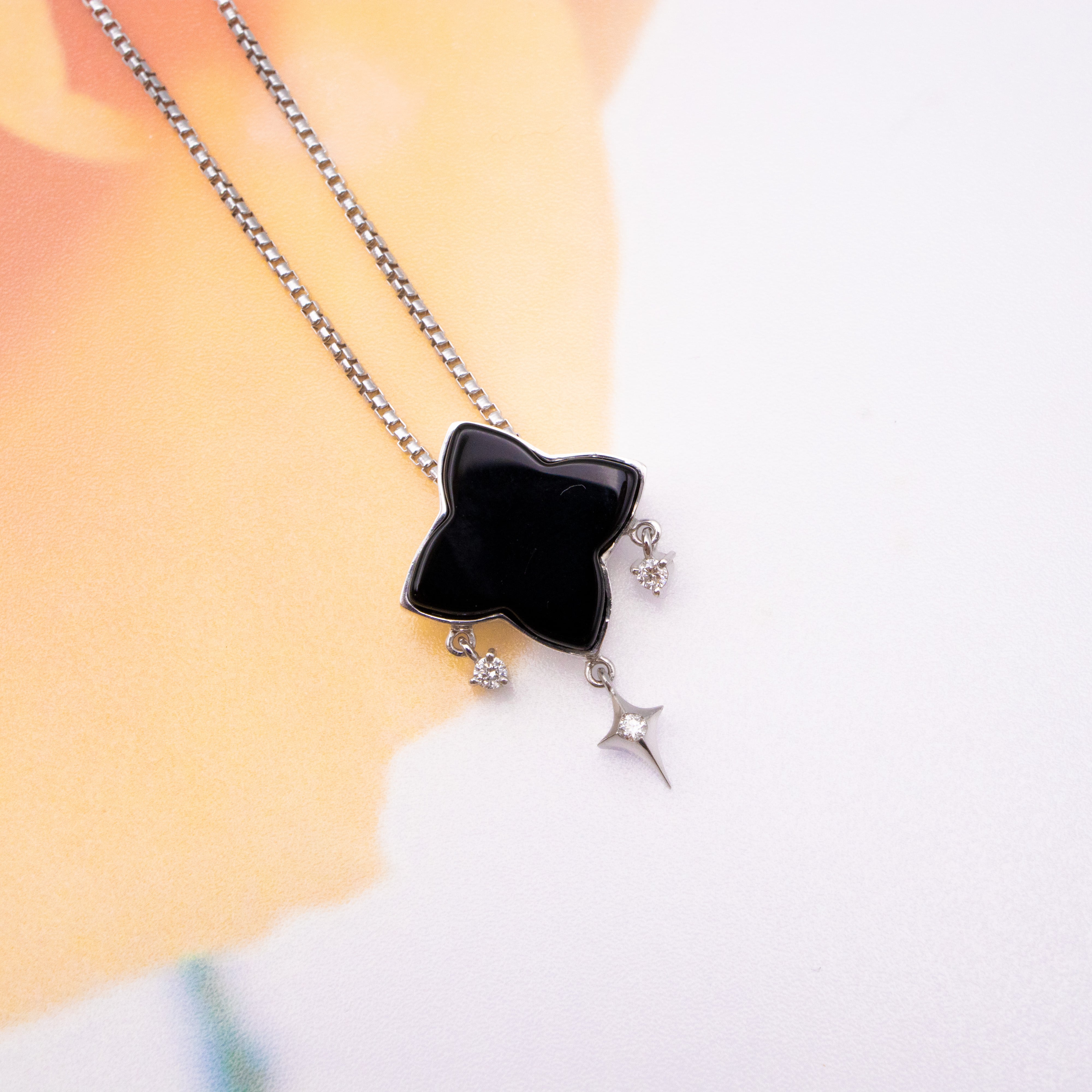 k18wg オニキスネックレス