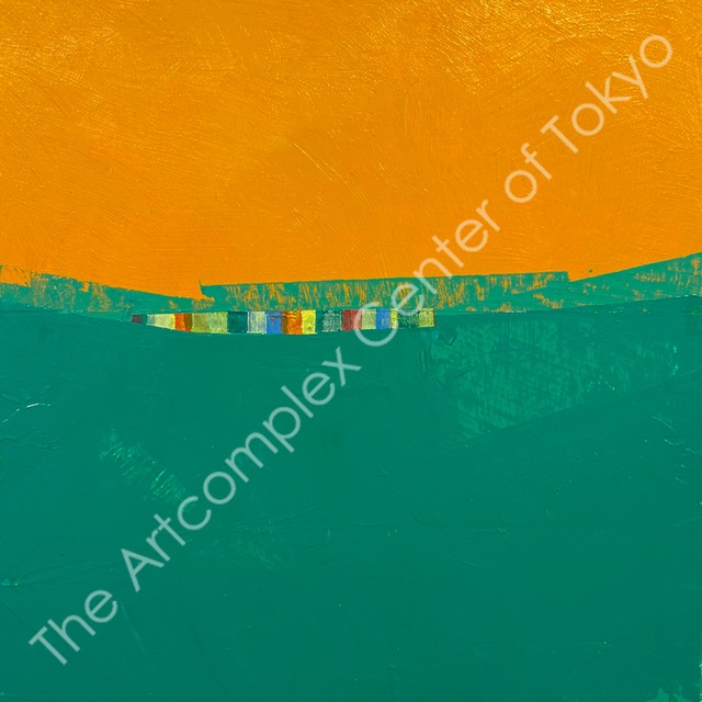 飯田哲夫「Paint over - Green on Orange I」