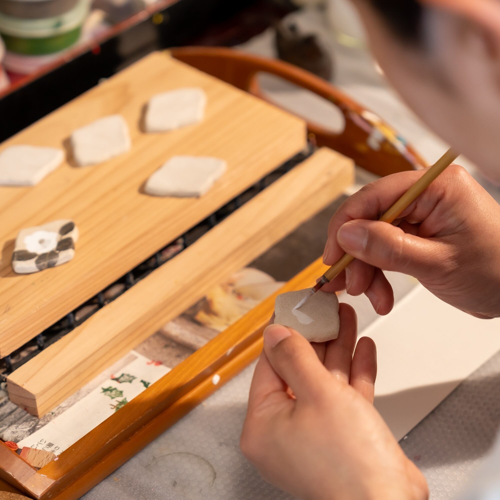 イヤリング・ピアス 瓢箪 萩に蜻蛉 手描き絵付け 着物 | Pay ID