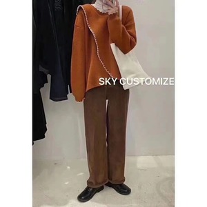 配色ステッチ　デザインニットプルオーバー　AJ2205-D05