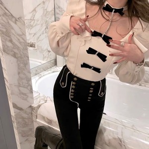 ribbon choker white tops