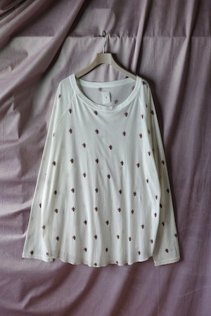 RL【SHEER JERSEY FLOWER PRINT LS TEE  -OFF WHITE-】