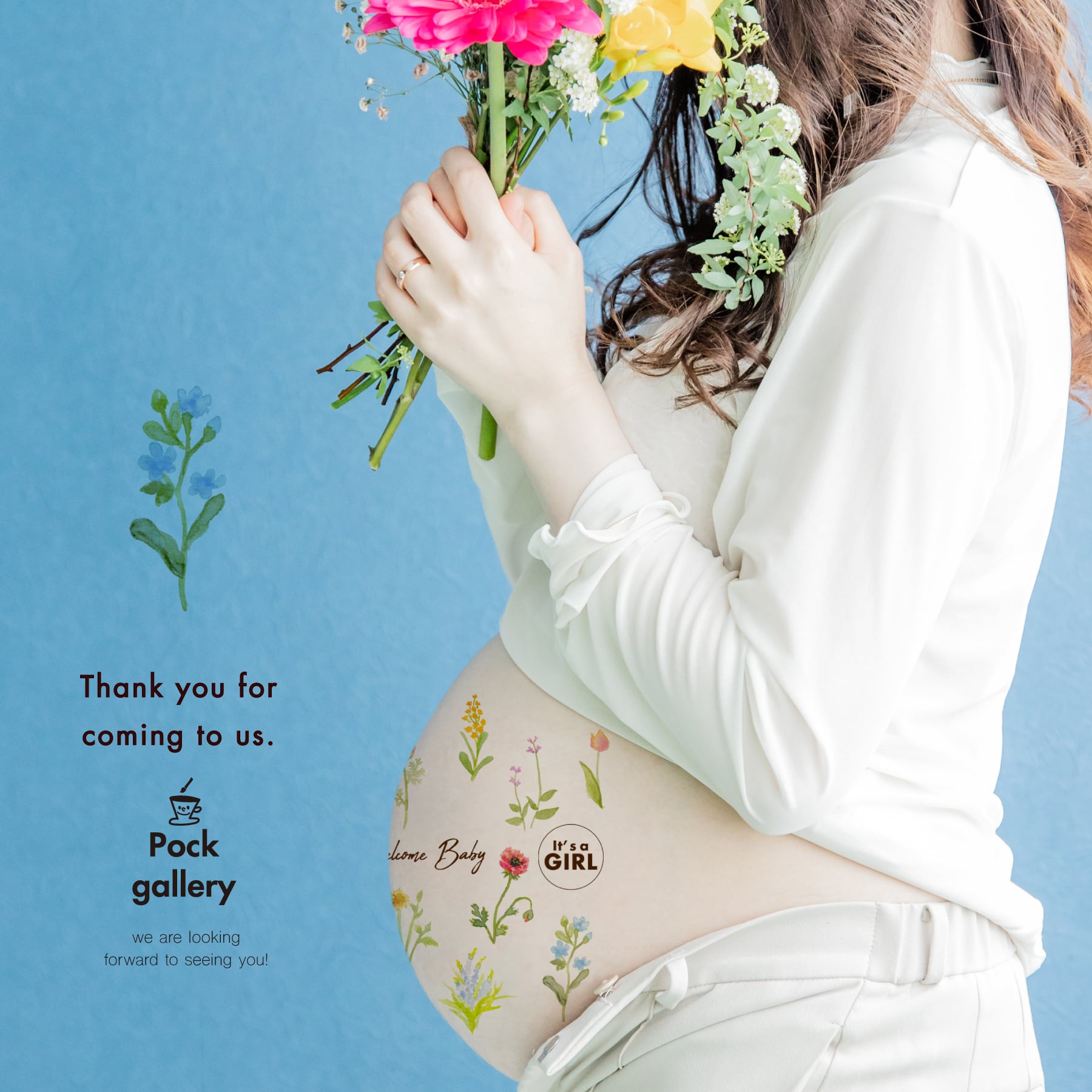 こんにちは赤ちゃん【マタニティペイントシール】