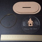 【クリスマス&お正月】季節を飾るミニパネル　小さなアクリルアート 2枚セット　ツリー&鏡餅　スタンド付き