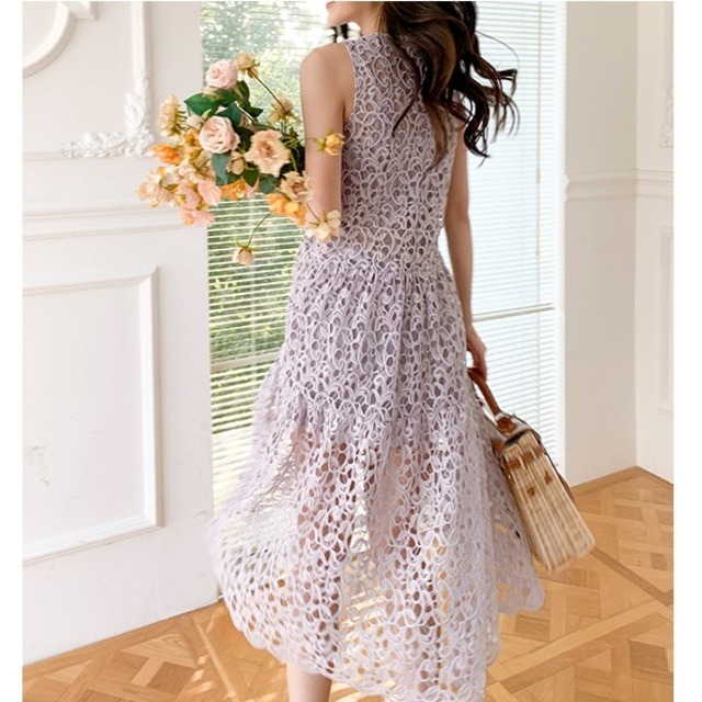 sheer lace dress＜d1577＞