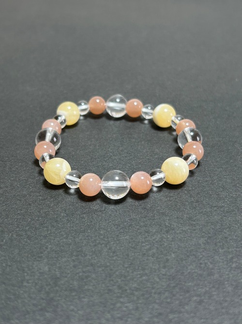 良縁に恵まれる。オレンジムーンストーン・アラゴナイト内径16cm