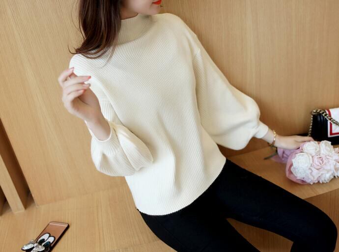 ボトルネックプルオーバーニットセーター ボトルネックニットセーター