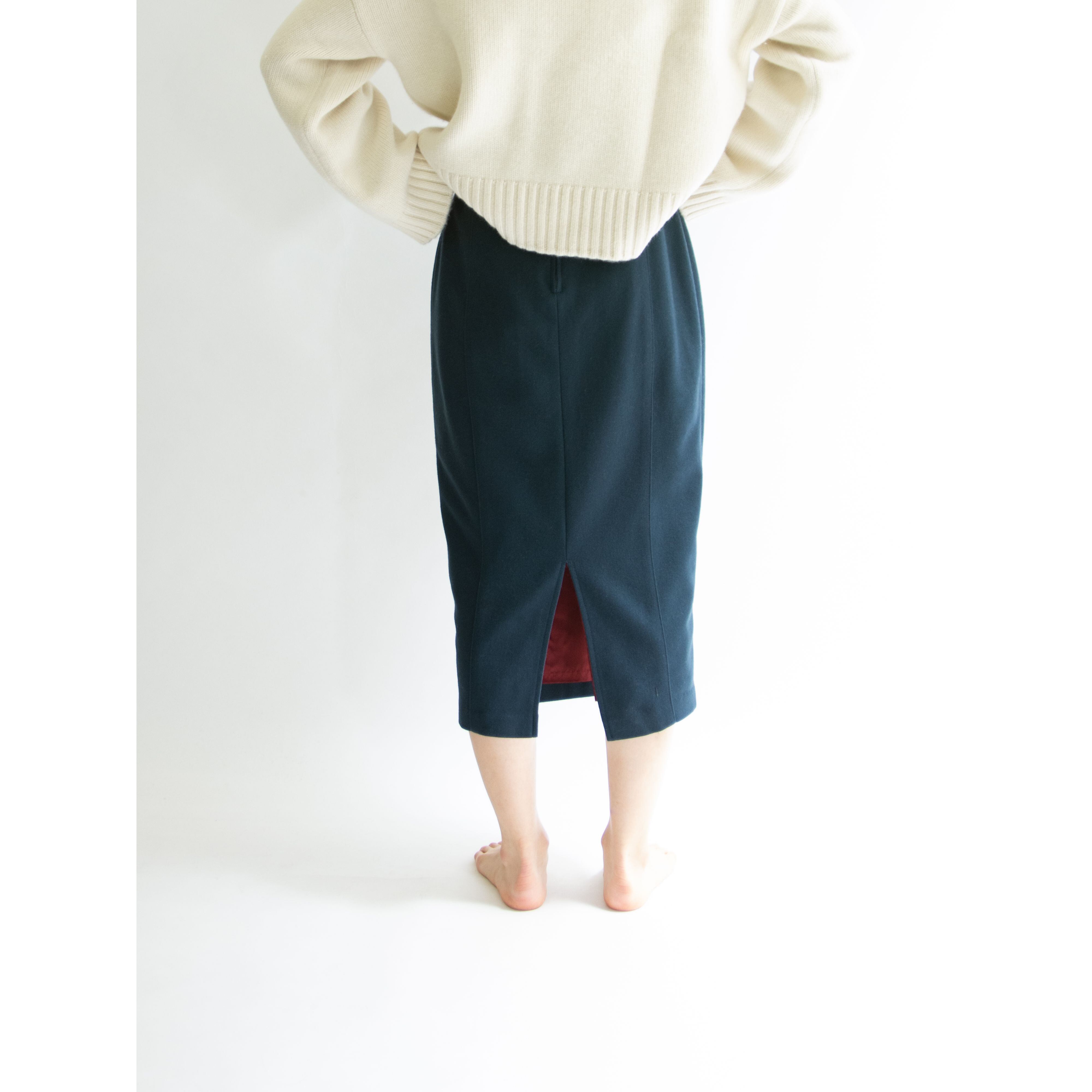 【UNITED COLORS OF BENETTON】Made in Italy Midi length slit skirt(ベネトン イタリア製ミディ丈スリットスカート)11a