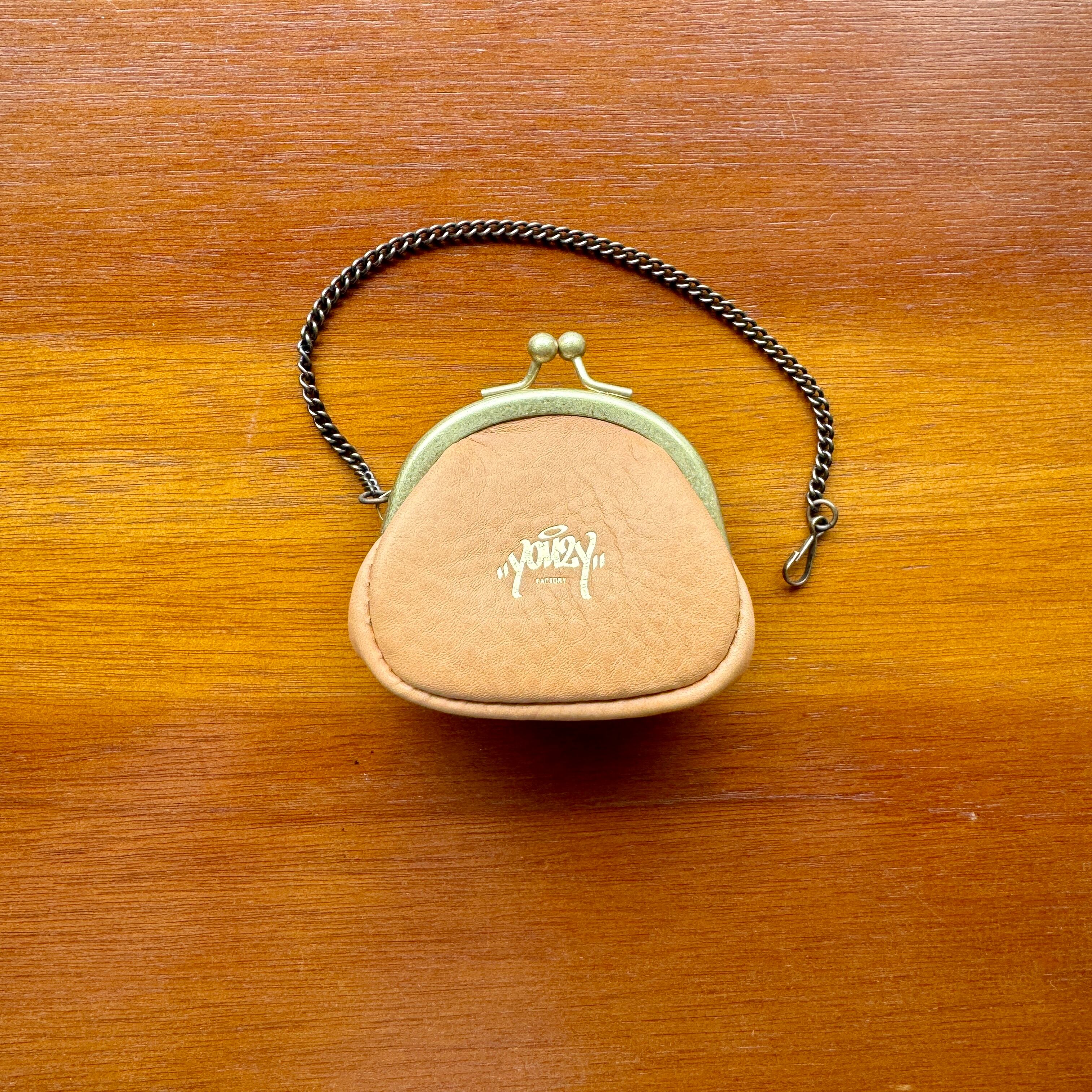 YONZY がま口小銭入れ ITALY牛革 キナリ