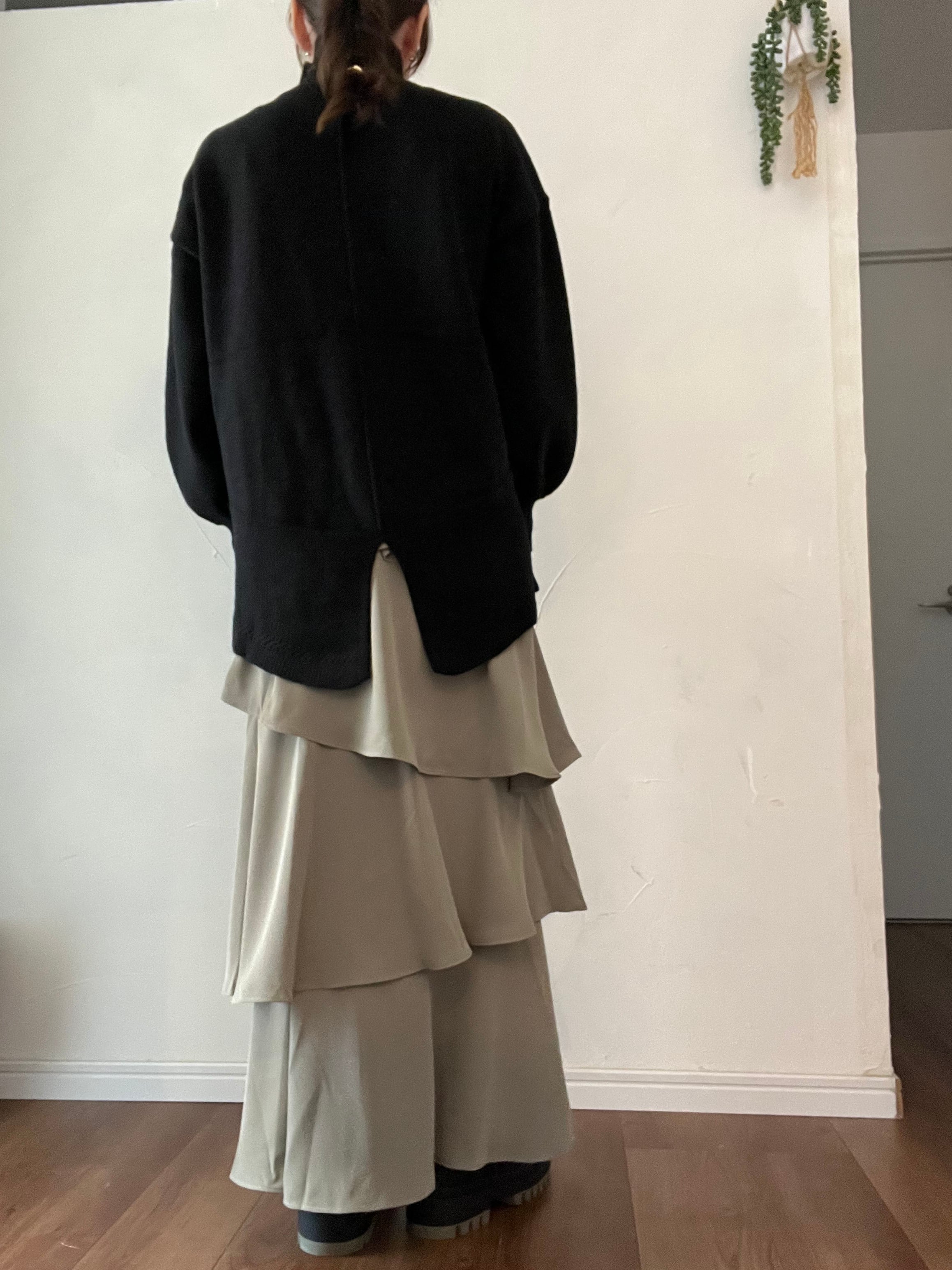 【SELECT】バックスリットリブ柄ニット